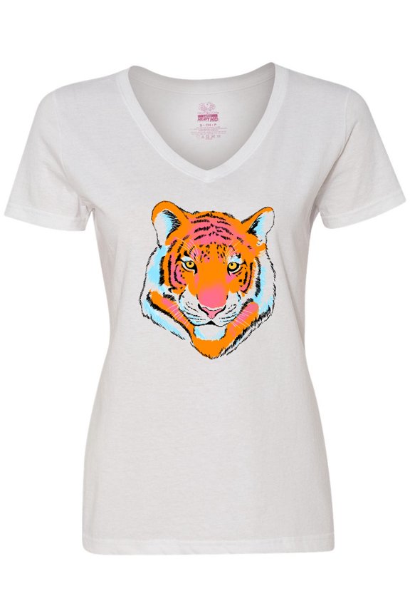 Tiger Head Women's V-Neck T-Shirt