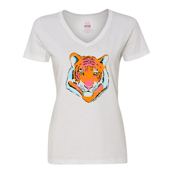 Inktastic Tiger Head Women's V-Neck T-Shirt