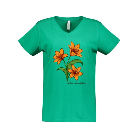 Inktastic Tiger Lilies Women's V-Neck T-Shirt