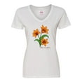 thumbnail image 1 of Inktastic Tiger Lilies Women's V-Neck T-Shirt, 1 of 5