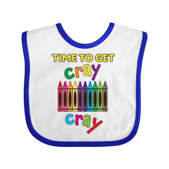 Inktastic Time to Get Cray Cray Crayons Humor Boys or Girls Baby Bib