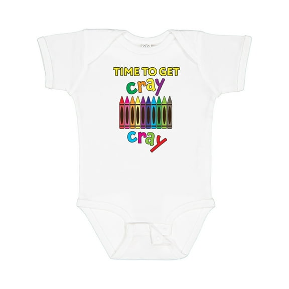 Inktastic Time to Get Cray Cray Crayons Humor Boys or Girls Baby Bodysuit