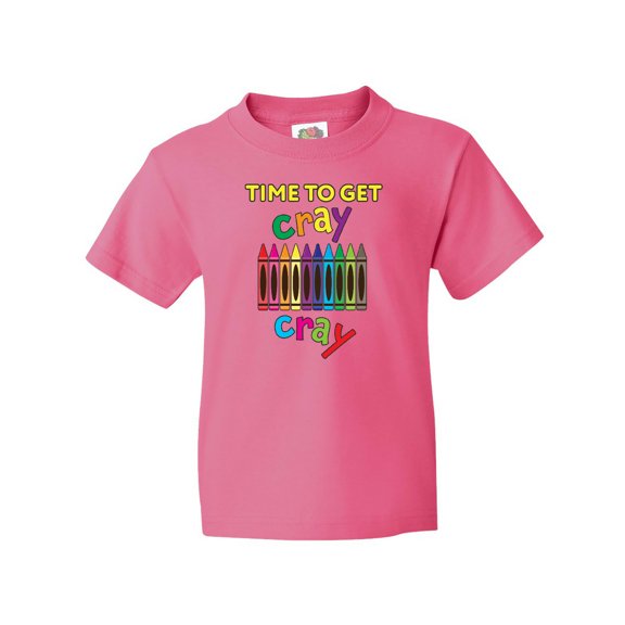 Inktastic Time to Get Cray Cray Crayons Humor Youth T-Shirt