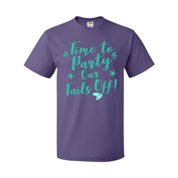 Inktastic Time to Party Our Tails off with Mermaid Tail on F T-Shirt