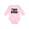 thumbnail image 1 of Inktastic Tiny Boss Boys or Girls Long Sleeve Baby Bodysuit, 1 of 5