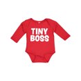 thumbnail image 1 of Inktastic Tiny Boss Boys or Girls Long Sleeve Baby Bodysuit, 1 of 5