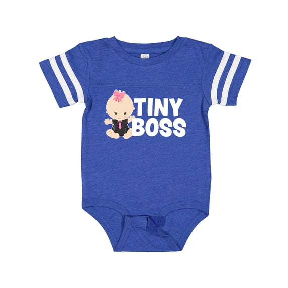 Inktastic Tiny Boss with Baby in Suit Girls Baby Bodysuit