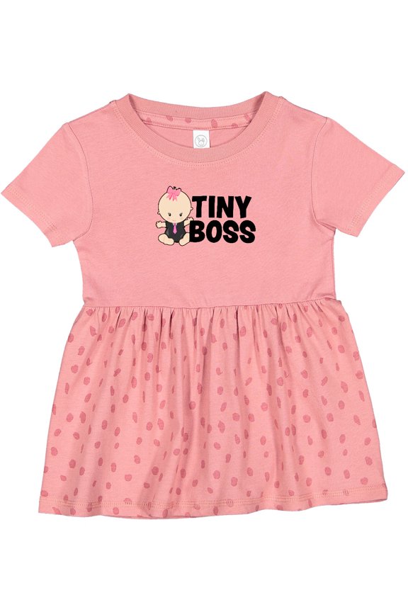 Tiny Boss with Baby in Suit Girls Baby Dress