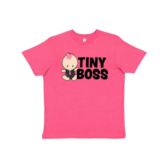 Inktastic Tiny Boss with Baby in Suit Youth T-Shirt