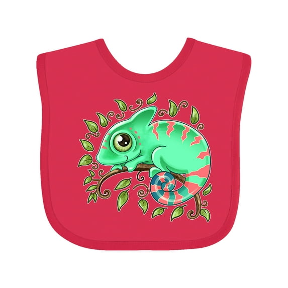 Inktastic Tiny, Cute Chameleon Boys or Girls Baby Bib