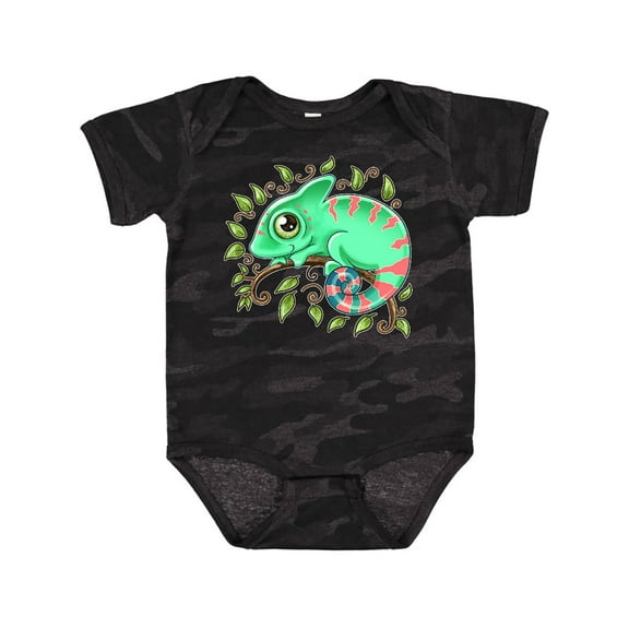 Inktastic Tiny, Cute Chameleon Boys or Girls Baby Bodysuit