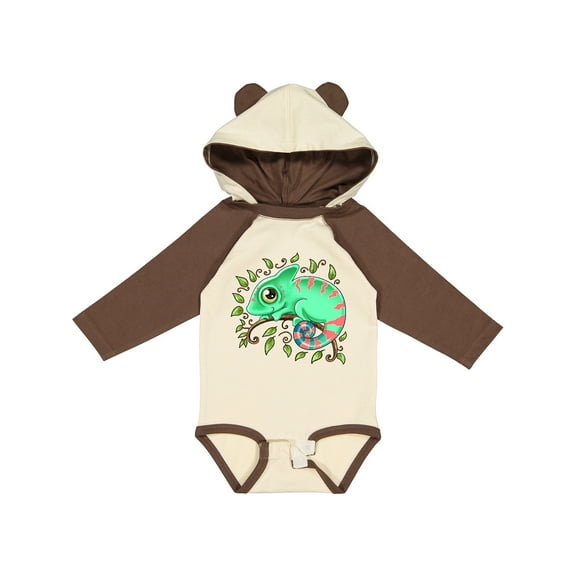 Inktastic Tiny, Cute Chameleon Boys or Girls Long Sleeve Baby Bodysuit