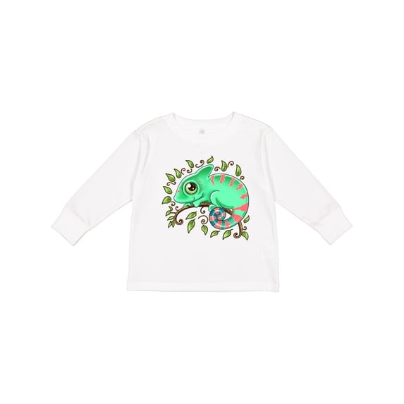 Inktastic Tiny, Cute Chameleon Boys or Girls Long Sleeve Toddler T-Shirt