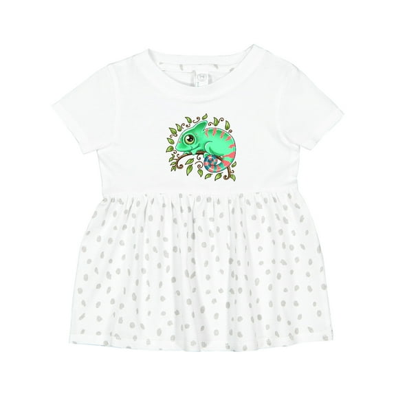 Inktastic Tiny, Cute Chameleon Girls Baby Dress