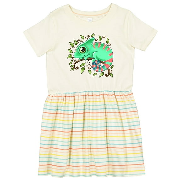 Inktastic Tiny, Cute Chameleon Girls Toddler Dress
