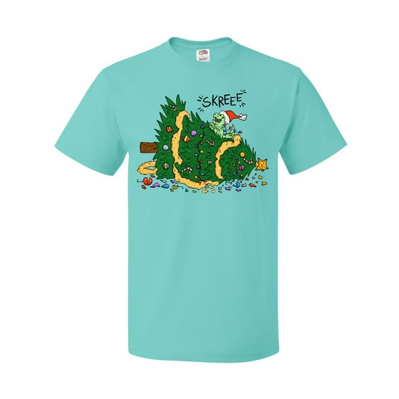 Inktastic Tiny Dinosaur Destroying Christmas Tree T-Shirt