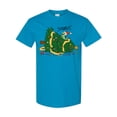 thumbnail image 1 of Inktastic Tiny Dinosaur Destroying Christmas Tree T-Shirt, 1 of 5