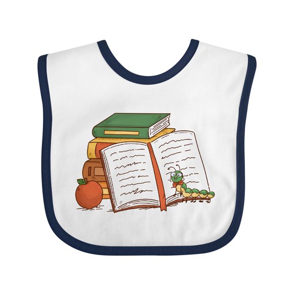 Inktastic Tiny Library Bookworm Boys or Girls Baby Bib
