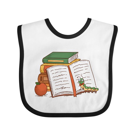 Inktastic Tiny Library Bookworm Boys or Girls Baby Bib