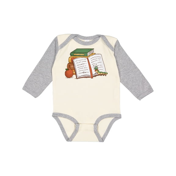 Inktastic Tiny Library Bookworm Boys or Girls Long Sleeve Baby Bodysuit