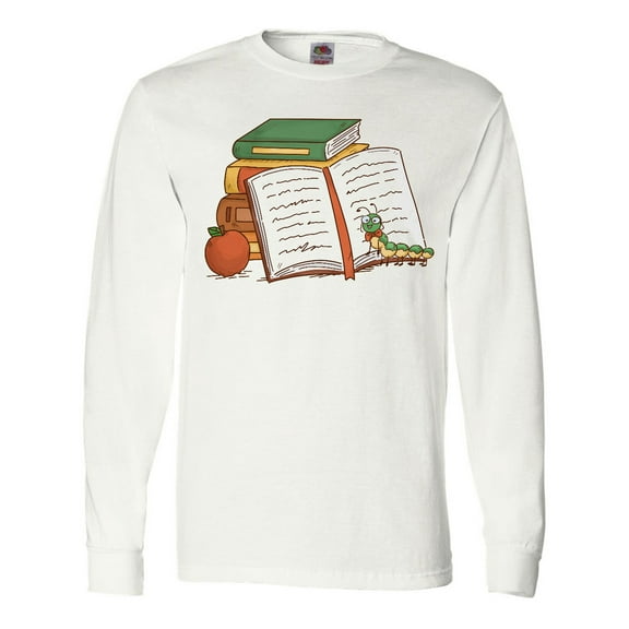 Inktastic Tiny Library Bookworm Long Sleeve T-Shirt