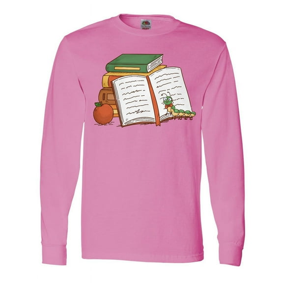 Inktastic Tiny Library Bookworm Long Sleeve T-Shirt
