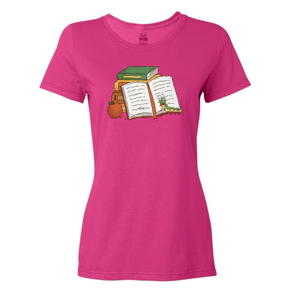 Inktastic Tiny Library Bookworm Women's T-Shirt