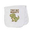 thumbnail image 1 of Inktastic Tiny but Mighty Dinosaur Cartoon Design Baby Burp Cloth, 1 of 3