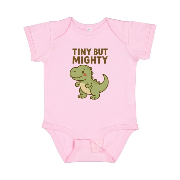 Inktastic Tiny but Mighty Dinosaur Cartoon Design Boys or Girls Baby Bodysuit