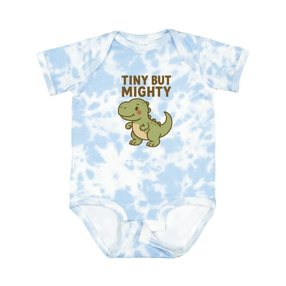 Inktastic Tiny but Mighty Dinosaur Cartoon Design Boys or Girls Baby Bodysuit