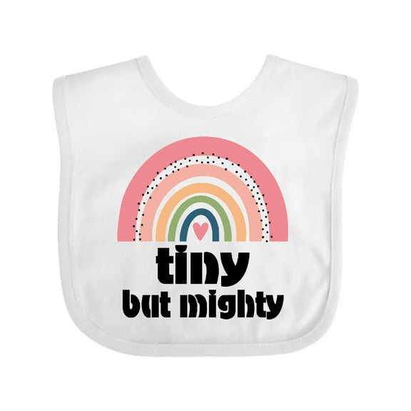 Inktastic Tiny but Mighty Rainbow Nicu Girls Baby Bib