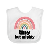 Inktastic Tiny but Mighty Rainbow Nicu Girls Baby Bib