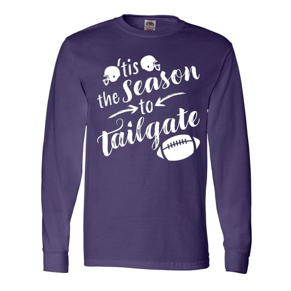 Inktastic Tis the Season to Tailgate with Helmets and Football Long Sleeve T-Shirt