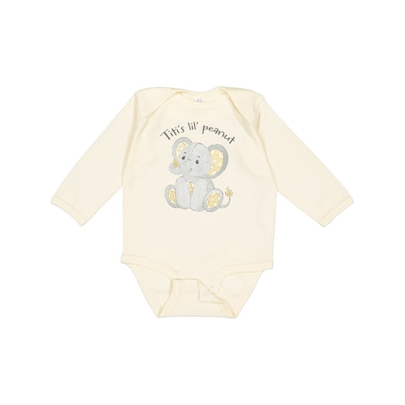 Inktastic Titi's Little Peanut Boys or Girls Long Sleeve Baby Bodysuit