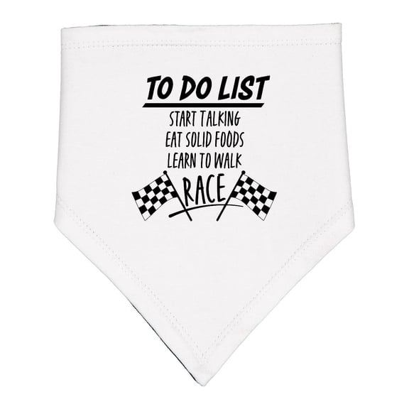 Inktastic To Do List Funny Racing for Baby Baby Bandana Bib