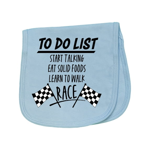 Inktastic To Do List Funny Racing for Baby Baby Burp Cloth