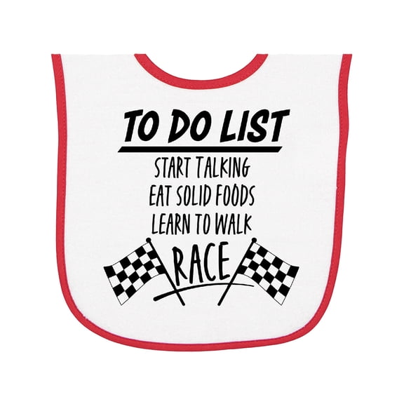 Inktastic To Do List Funny Racing for Baby Baby Terry Cloth Bib