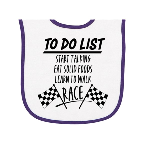 Inktastic To Do List Funny Racing for Baby Baby Terry Cloth Bib