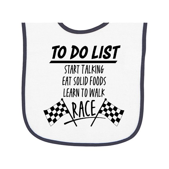 Inktastic To Do List Funny Racing for Baby Baby Terry Cloth Bib
