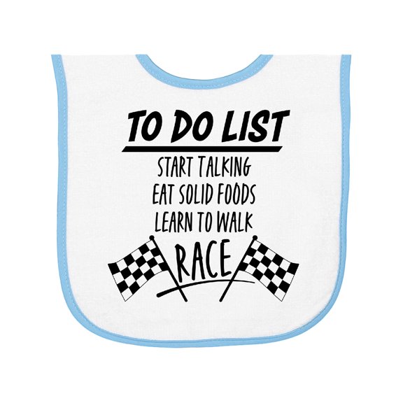 Inktastic To Do List Funny Racing for Baby Baby Terry Cloth Bib