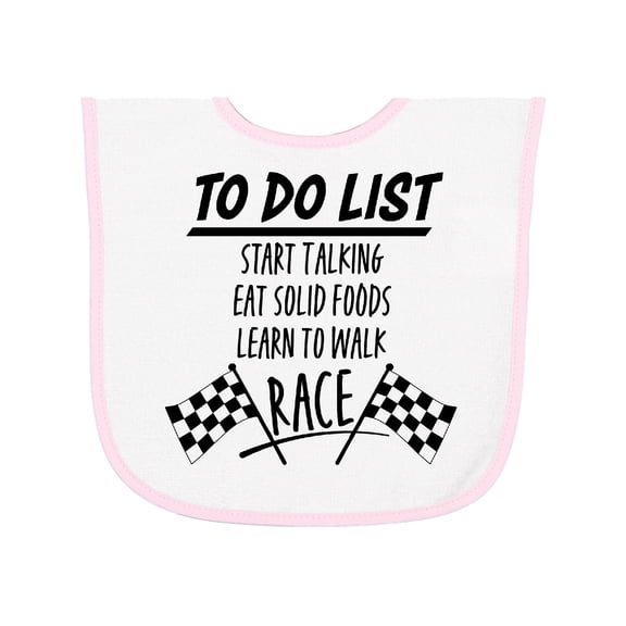 Inktastic To Do List Funny Racing for Baby Baby Terry Cloth Bib