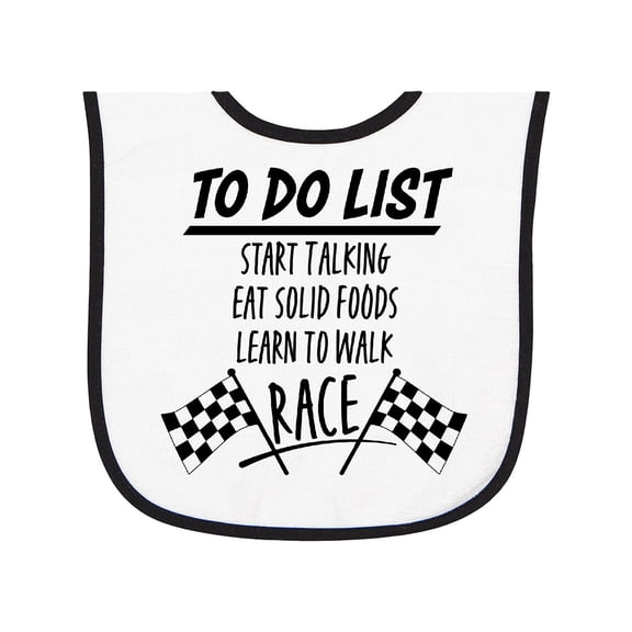 Inktastic To Do List Funny Racing for Baby Baby Terry Cloth Bib