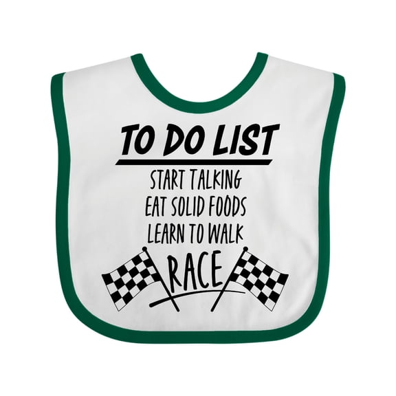 Inktastic To Do List Funny Racing for Baby Boys or Girls Baby Bib