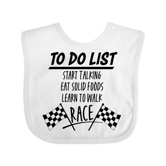 Inktastic To Do List Funny Racing for Baby Boys or Girls Baby Bib