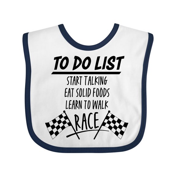 Inktastic To Do List Funny Racing for Baby Boys or Girls Baby Bib