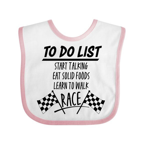 Inktastic To Do List Funny Racing for Baby Boys or Girls Baby Bib