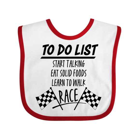 Inktastic To Do List Funny Racing for Baby Boys or Girls Baby Bib