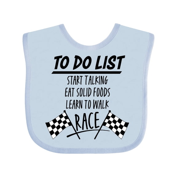 Inktastic To Do List Funny Racing for Baby Boys or Girls Baby Bib