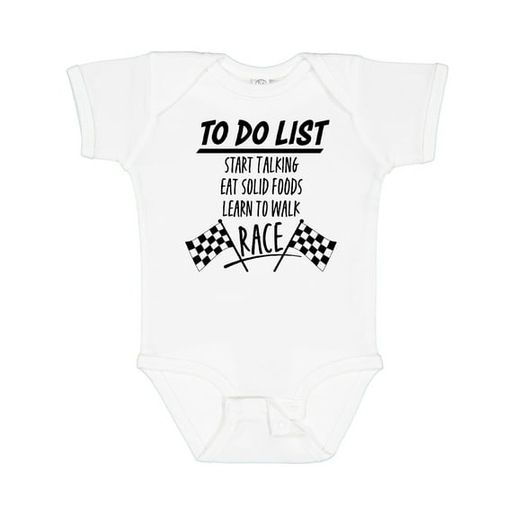 Inktastic To Do List Funny Racing for Baby Boys or Girls Baby Bodysuit
