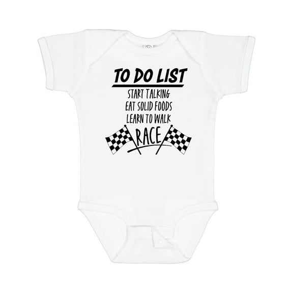 Inktastic To Do List Funny Racing for Baby Boys or Girls Baby Bodysuit